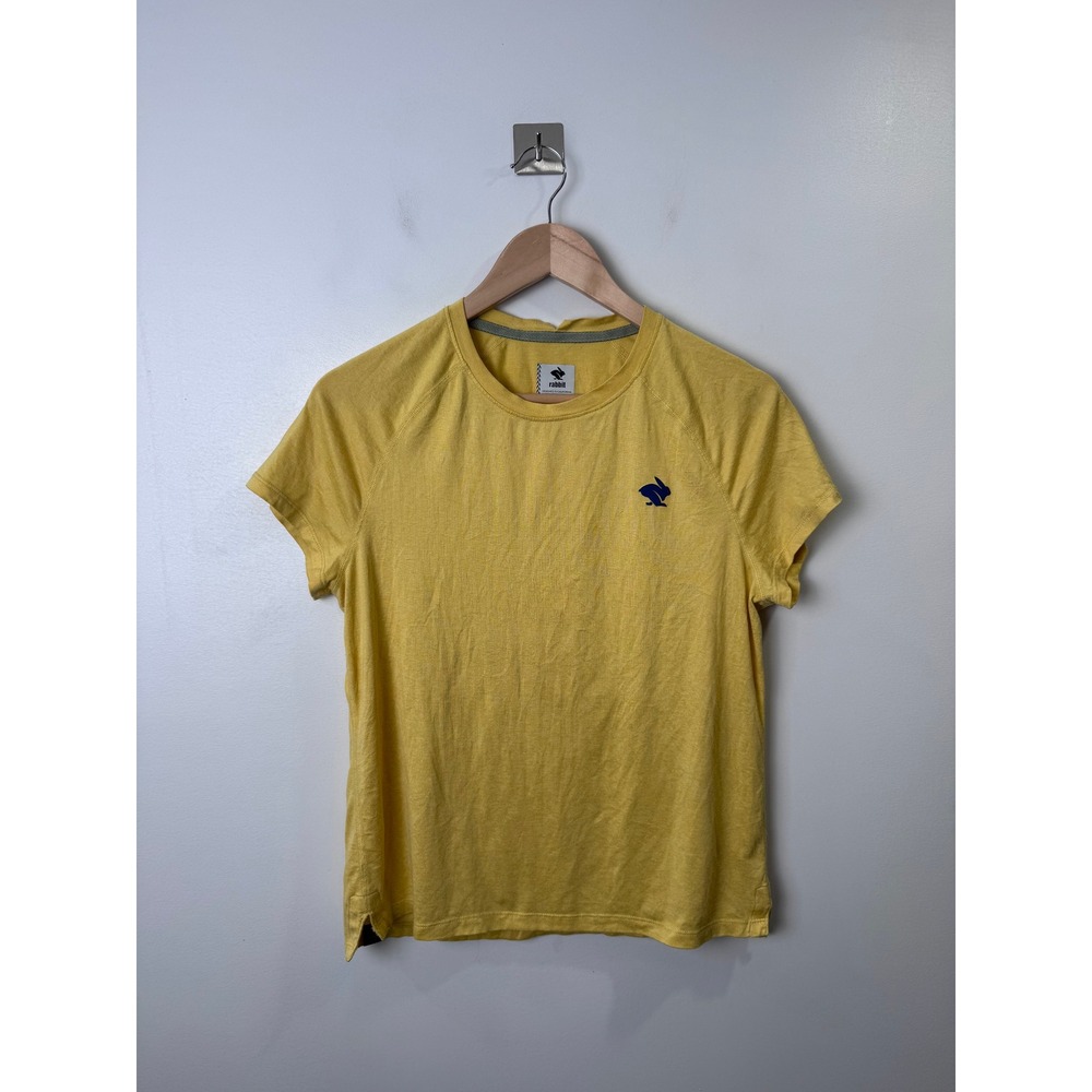 Rabbit Women Yellow EZ Tee Short Sleeve Running Training Shirt Small